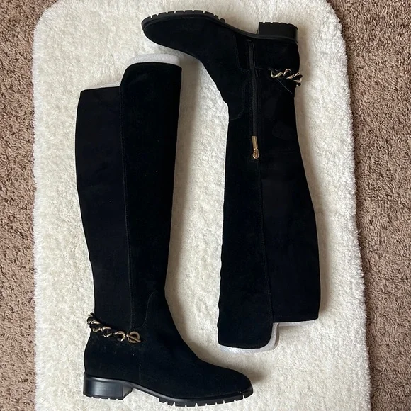 Karl Lagerfeld Shoes Karl Lagerfeld Shay Chaintrim Suede Knee